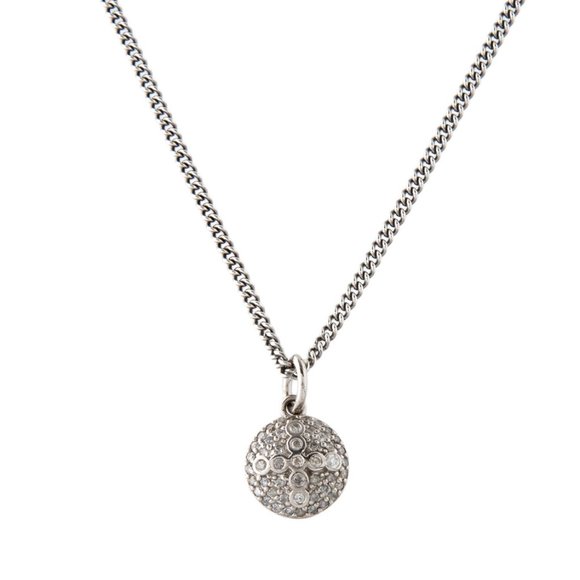 SHERYL LOWE STERLING SILVER 0.49 CTW DIAMOND CROSS DOME PENDANT NECKLACE - Picture 4 of 7